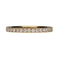 Sortija alianza eternity en oro amarillo con brillantes. Talla 13.