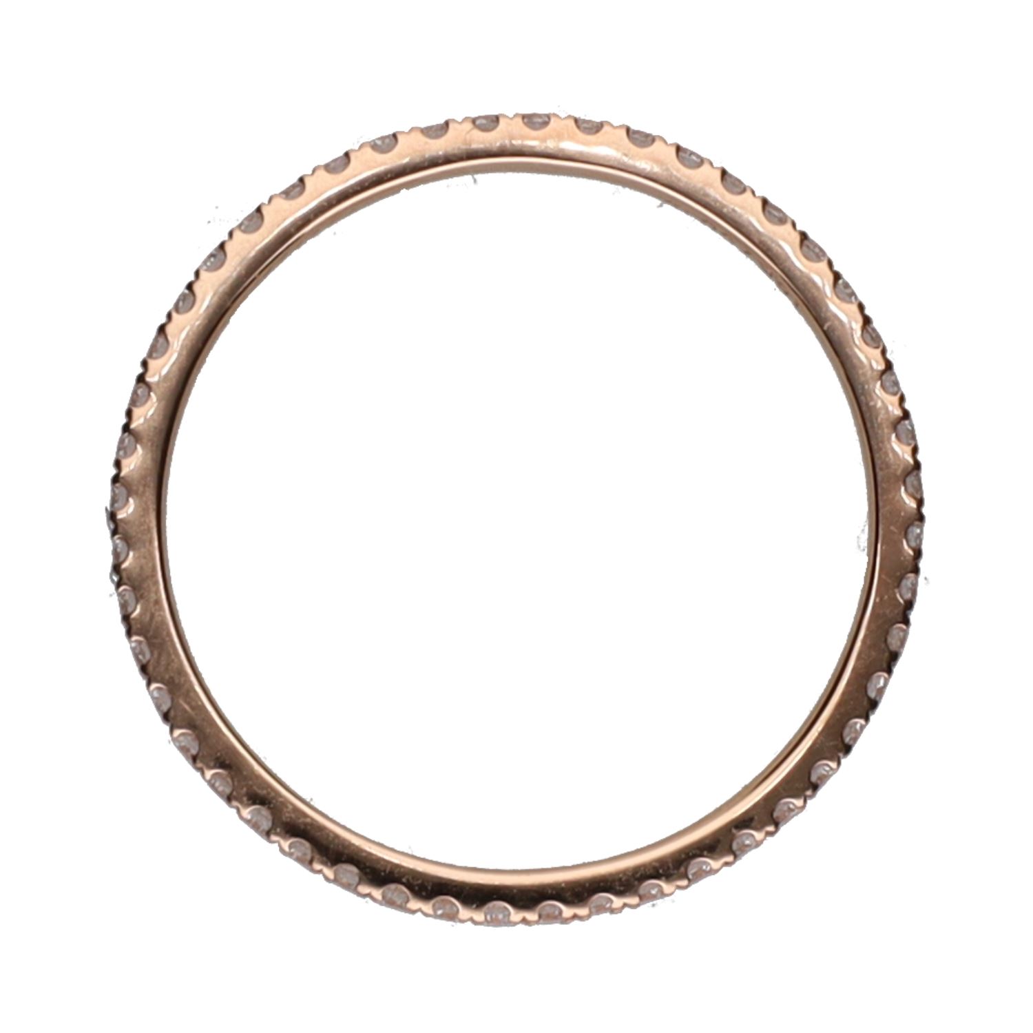 Sortija alianza eternity en oro rosa con brillantes. Talla 13.