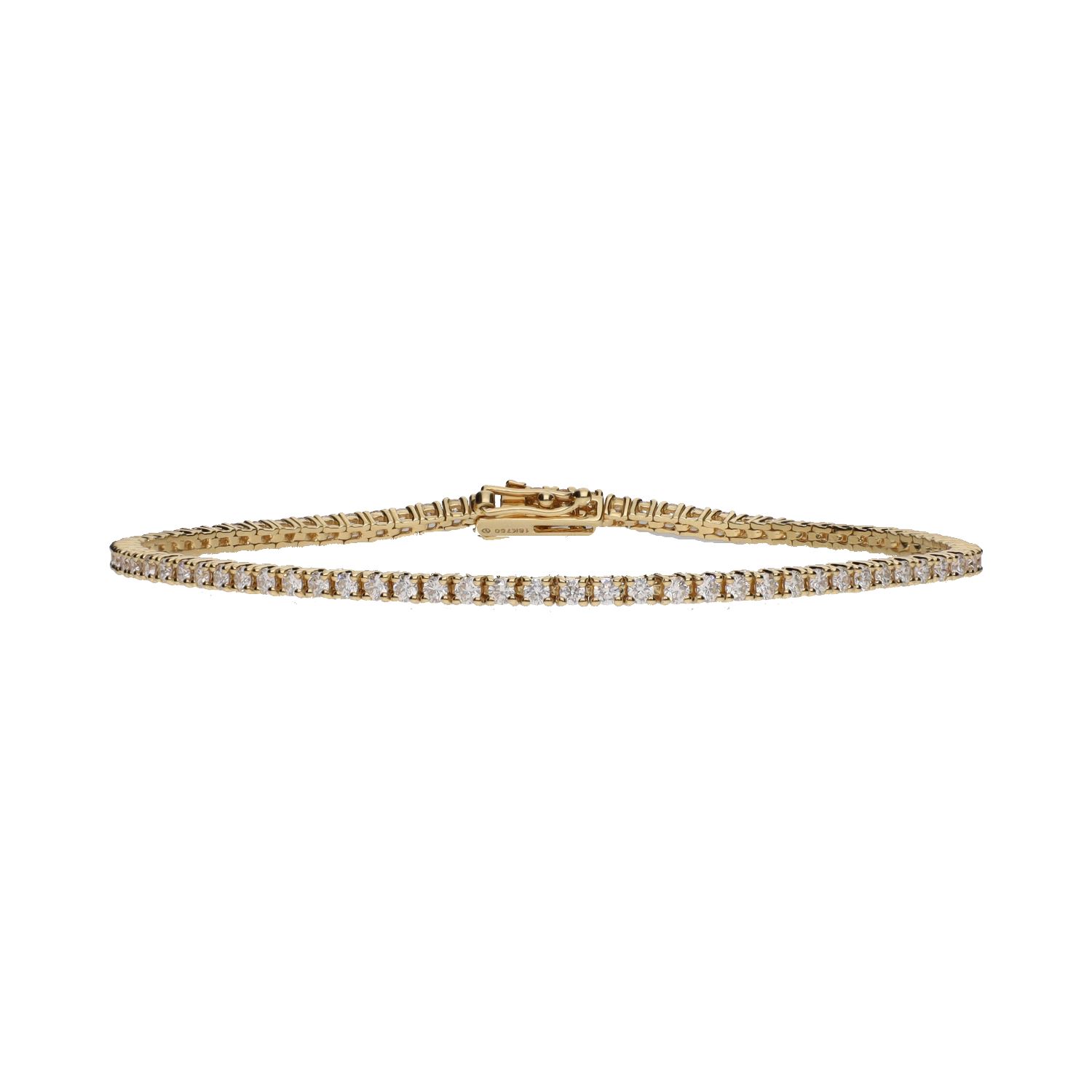 Pulsera riviere en oro amarillo con brillantes.