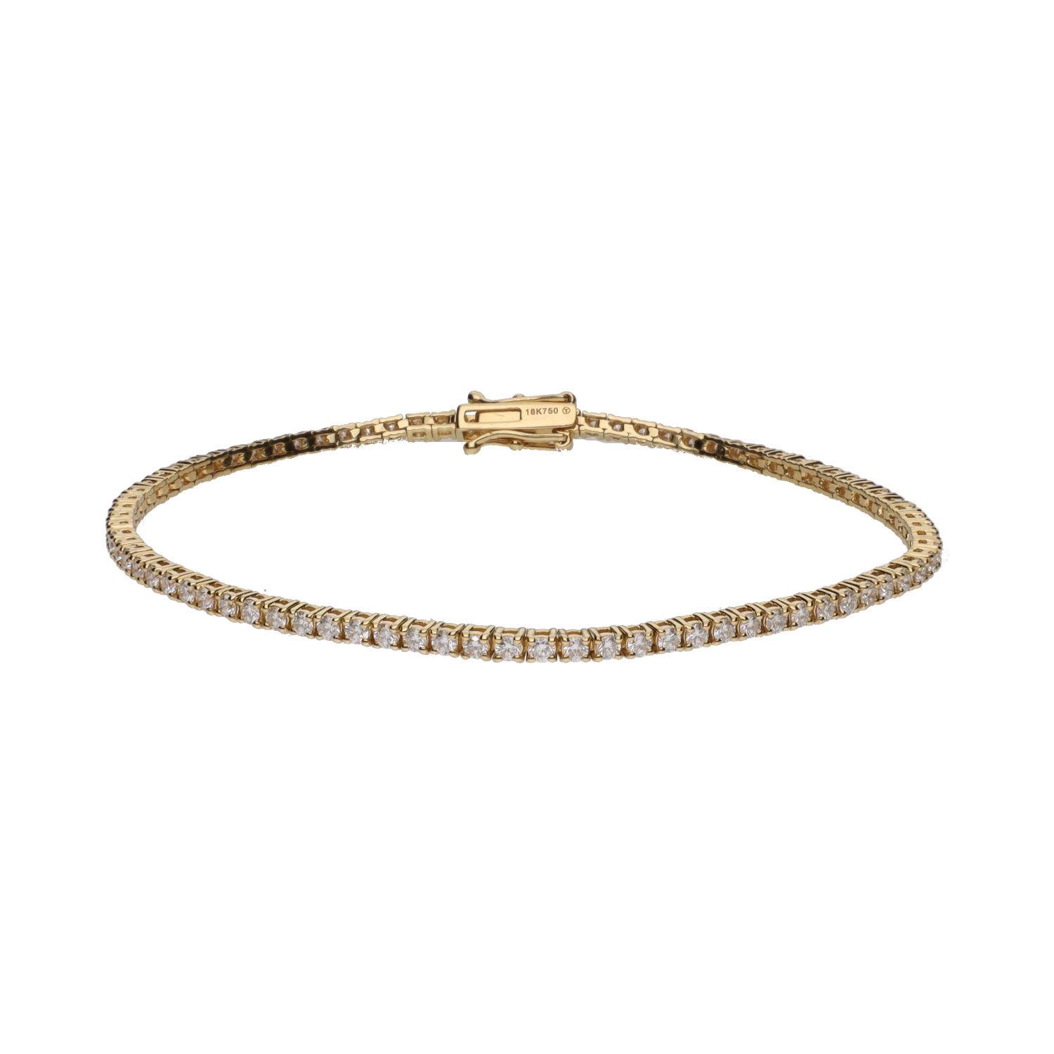 Pulsera riviere en oro amarillo con brillantes.