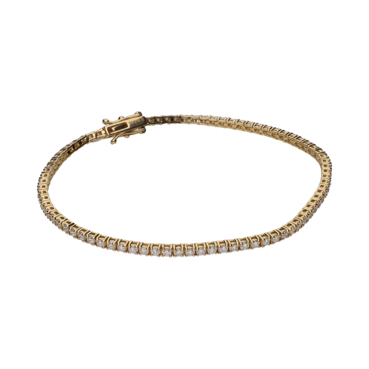 Pulsera riviere en oro amarillo con brillantes.