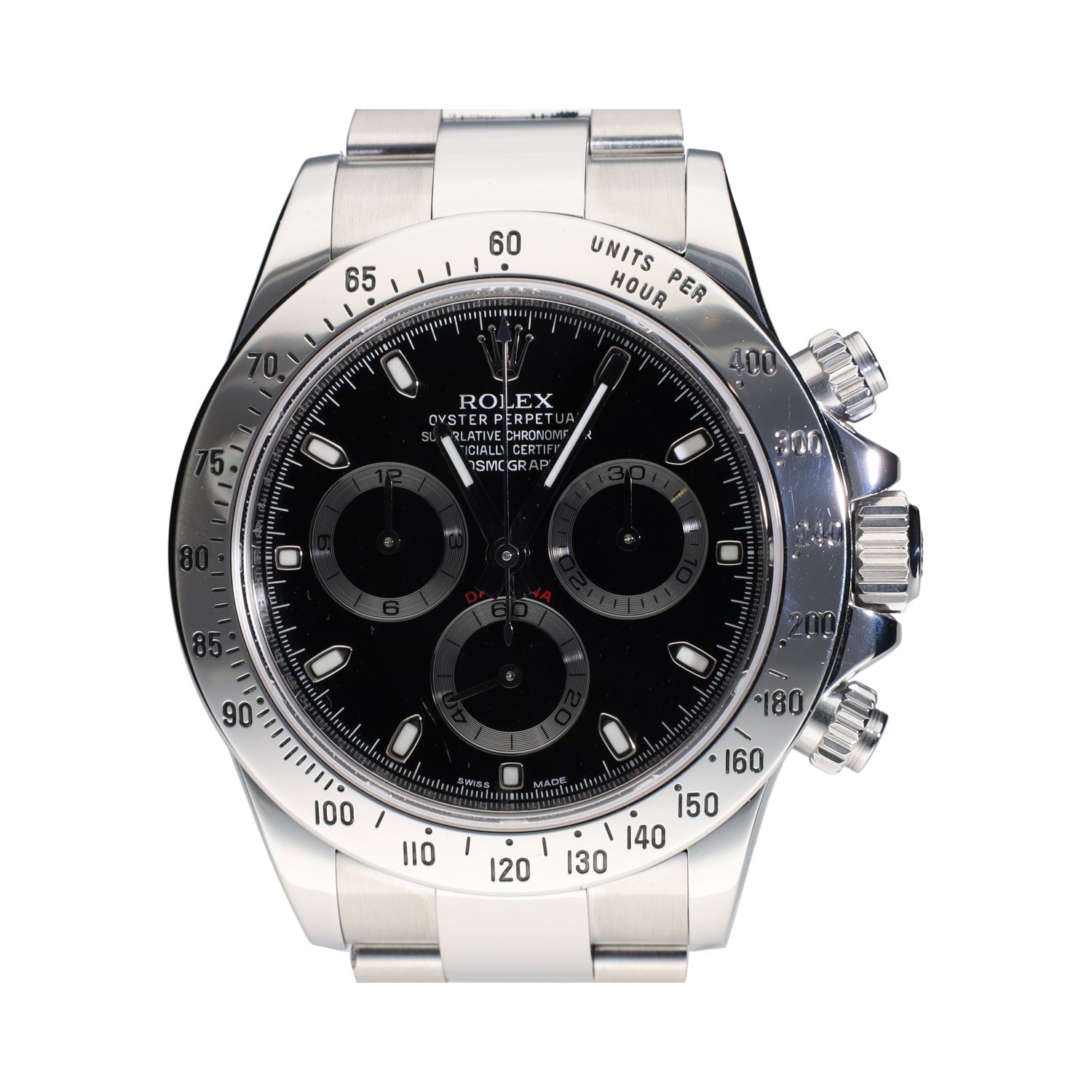 Daytona acero esfera negra.  