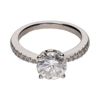 ANILLOS / SORTIJAS<BR>SOLITARIO EN ORO BLANCO CON BRILLANTE ... · ref.: PRESENTA CERTIFICADO...