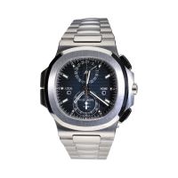 Nautilus travel time chronograph acero esfera azul.  