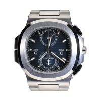 Nautilus travel time chronograph acero esfera azul.  