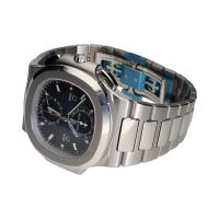 Nautilus travel time chronograph acero esfera azul.  