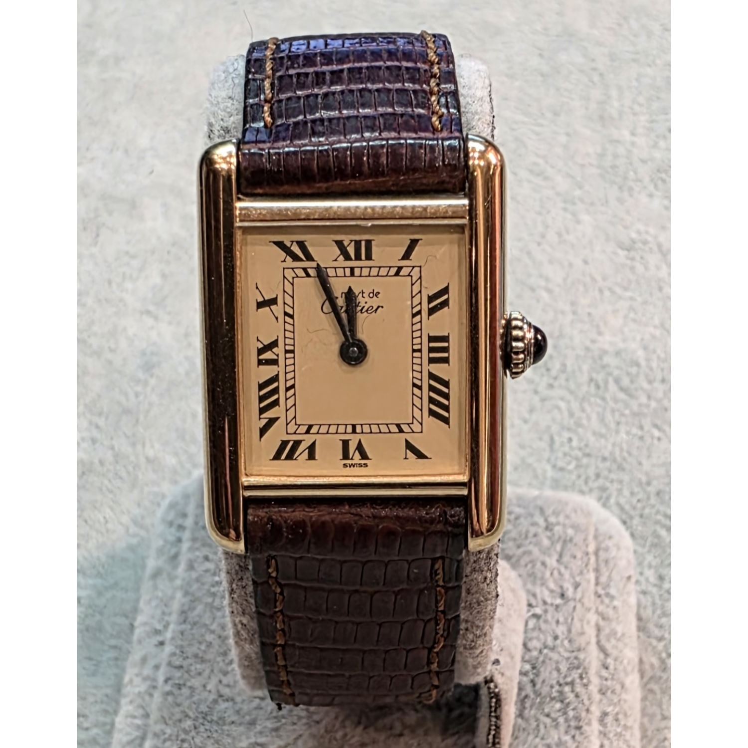 Must de cartier plata vermeil cuerda manual 21mm.   
