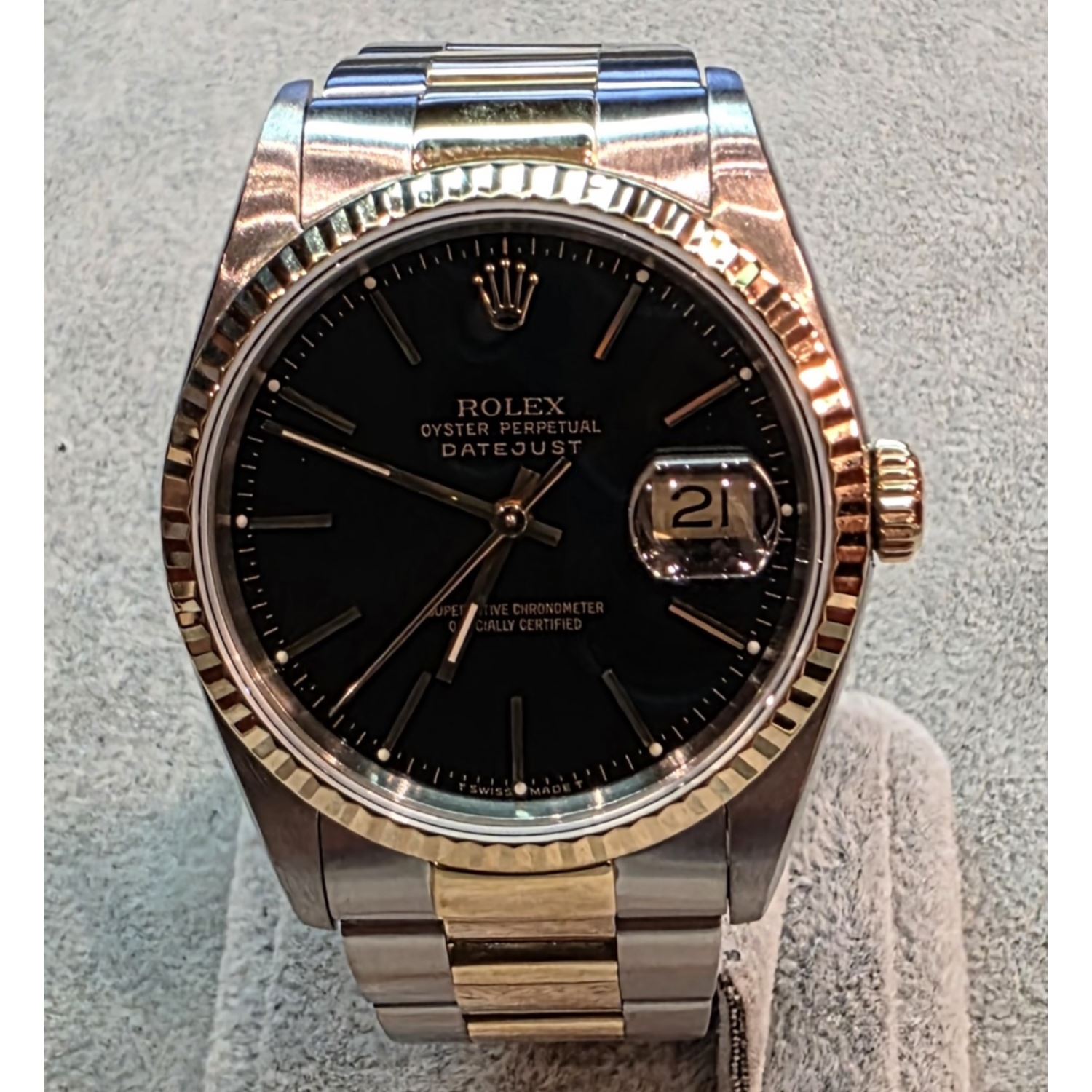 Datejust acero y oro esfera negra 36mm.   