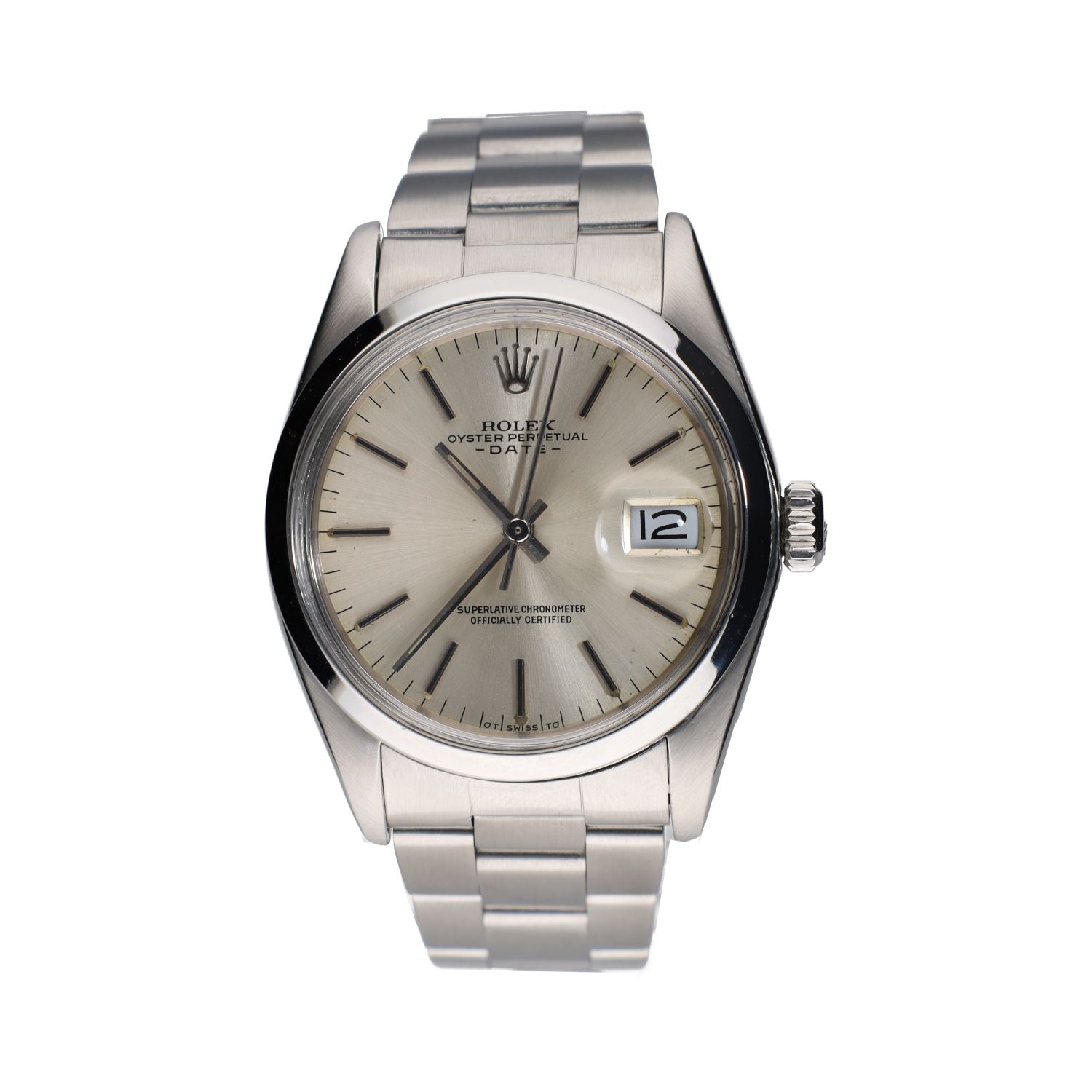 Oyster perpetual date acero plexi 34mm.   