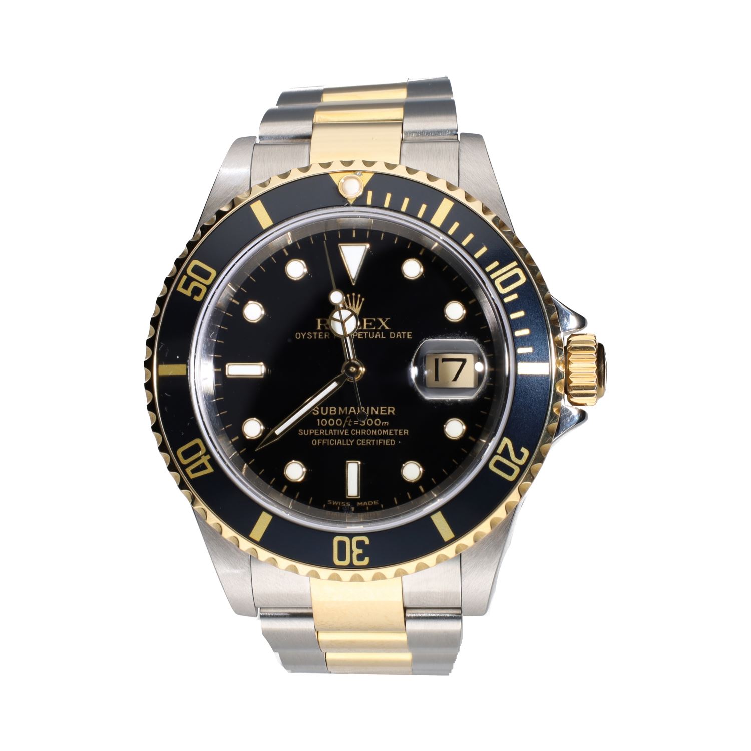 Submariner date acero y oro esfera negra 40mm.   