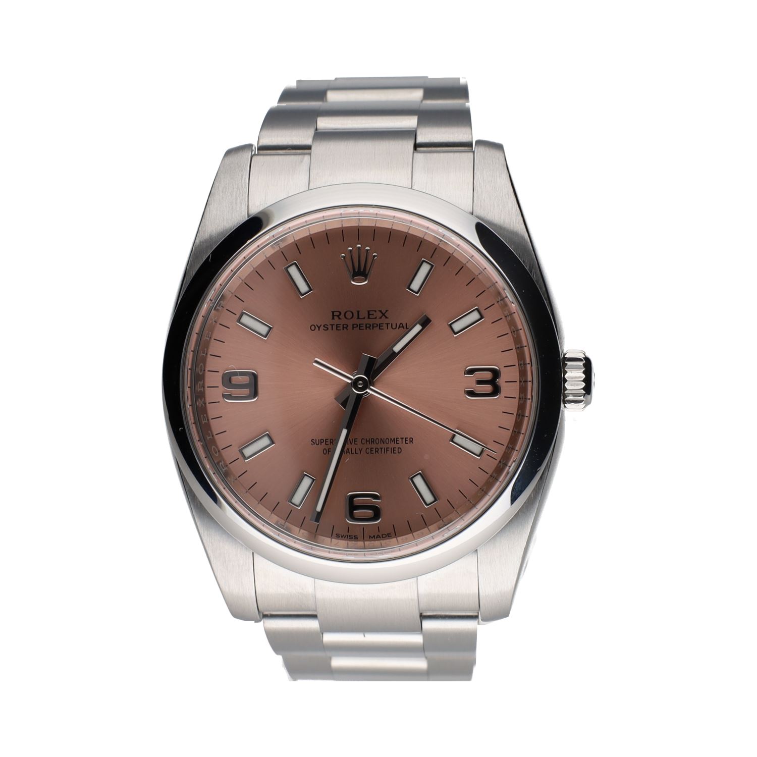 Oyster perpetual acero esfera rosa 34mm.   