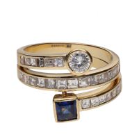ANILLOS / SORTIJAS<BR>SORTIJA TU Y YO EN ORO AMARILLO CON ZA...
