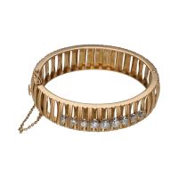 PULSERAS<BR>PULSERA RÍGIDA ANCHA EN ORO AMARILLO C...