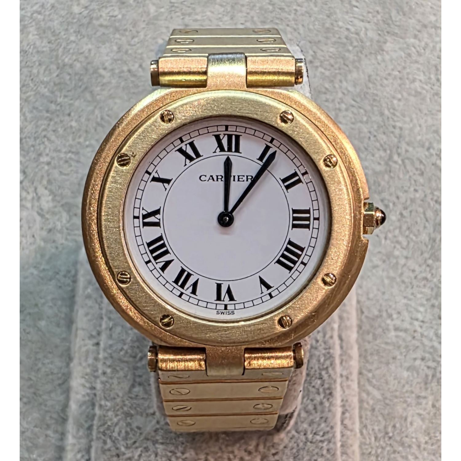 Santos ronde oro amarillo quartz 32mm.  