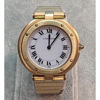 CARTIER<BR>SANTOS RONDE ORO AMARILLO QUARTZ 32MM.... · ref.: 8191