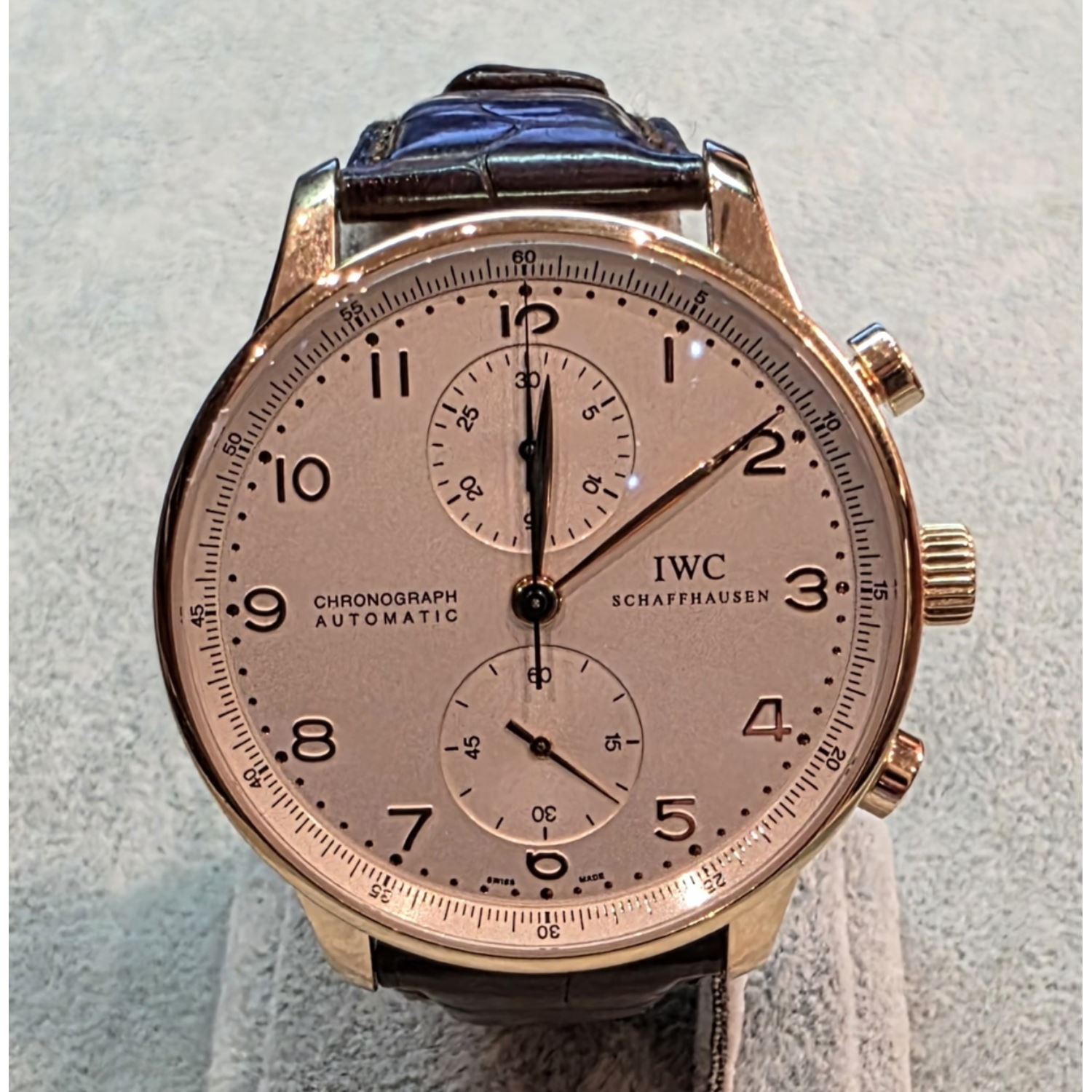 Portuguese chronograph oro rosa esfera blanca 41mm.  