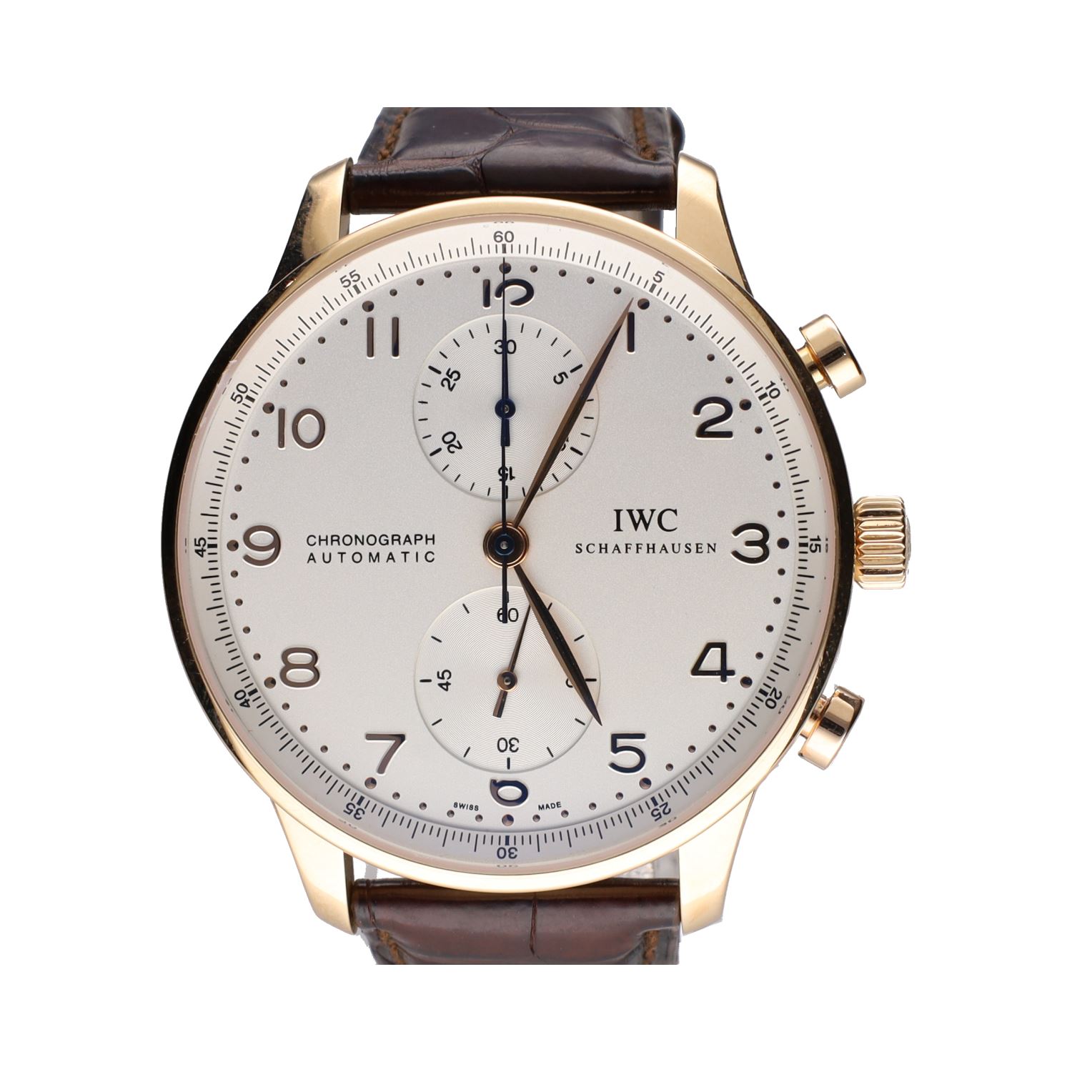 Portuguese chronograph oro rosa esfera blanca 41mm.  