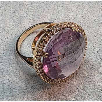 ANILLOS / SORTIJAS<BR>SORTIJA EN ORO AMARILLO CON AMATISTA Y... · ref.: (SMX)
