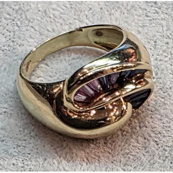 ANILLOS / SORTIJAS<BR>SORTIJA EN ORO AMARILLO CON AMATISTAS.... · ref.: (IMX)