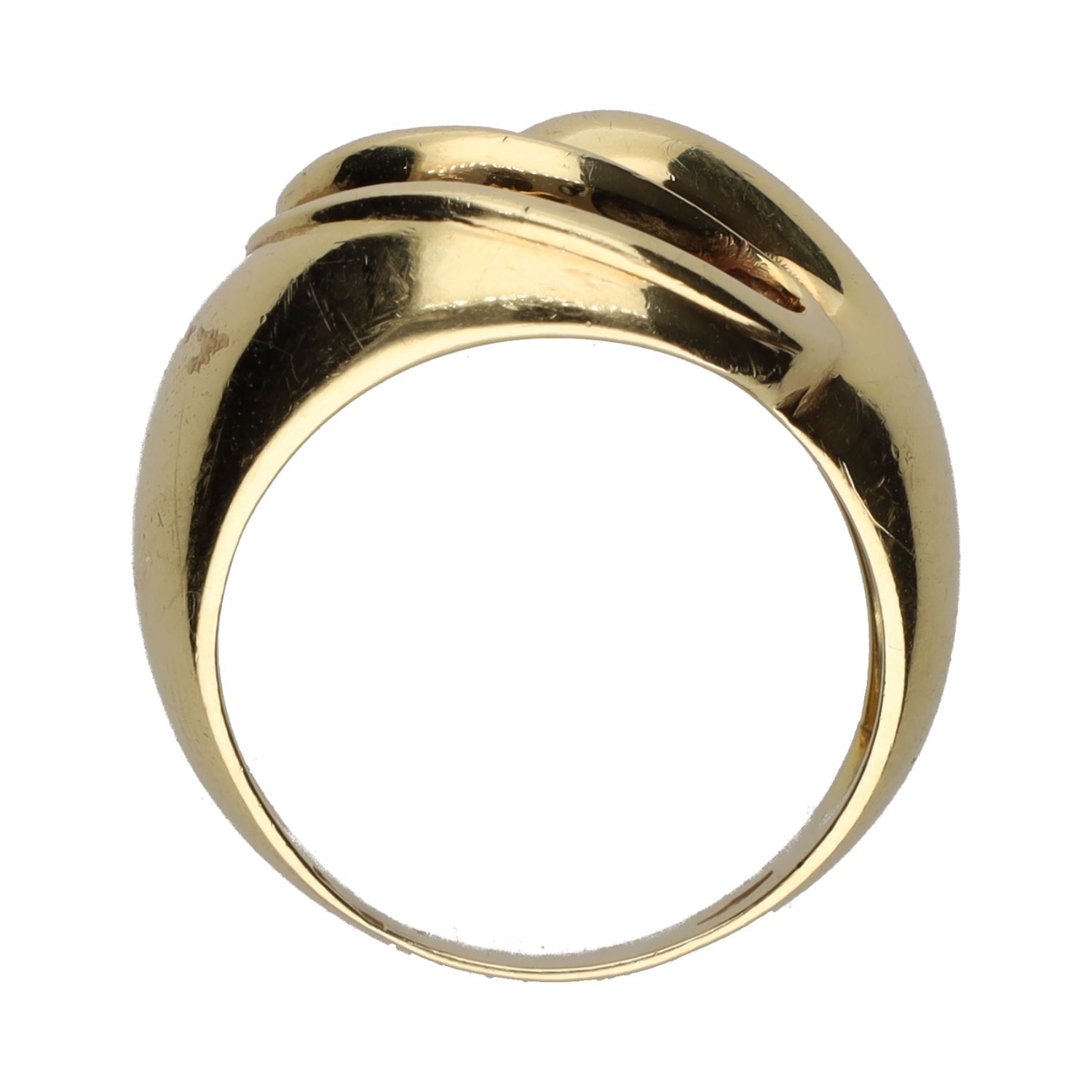 Sortija en oro amarillo con amatistas. Talla 18.