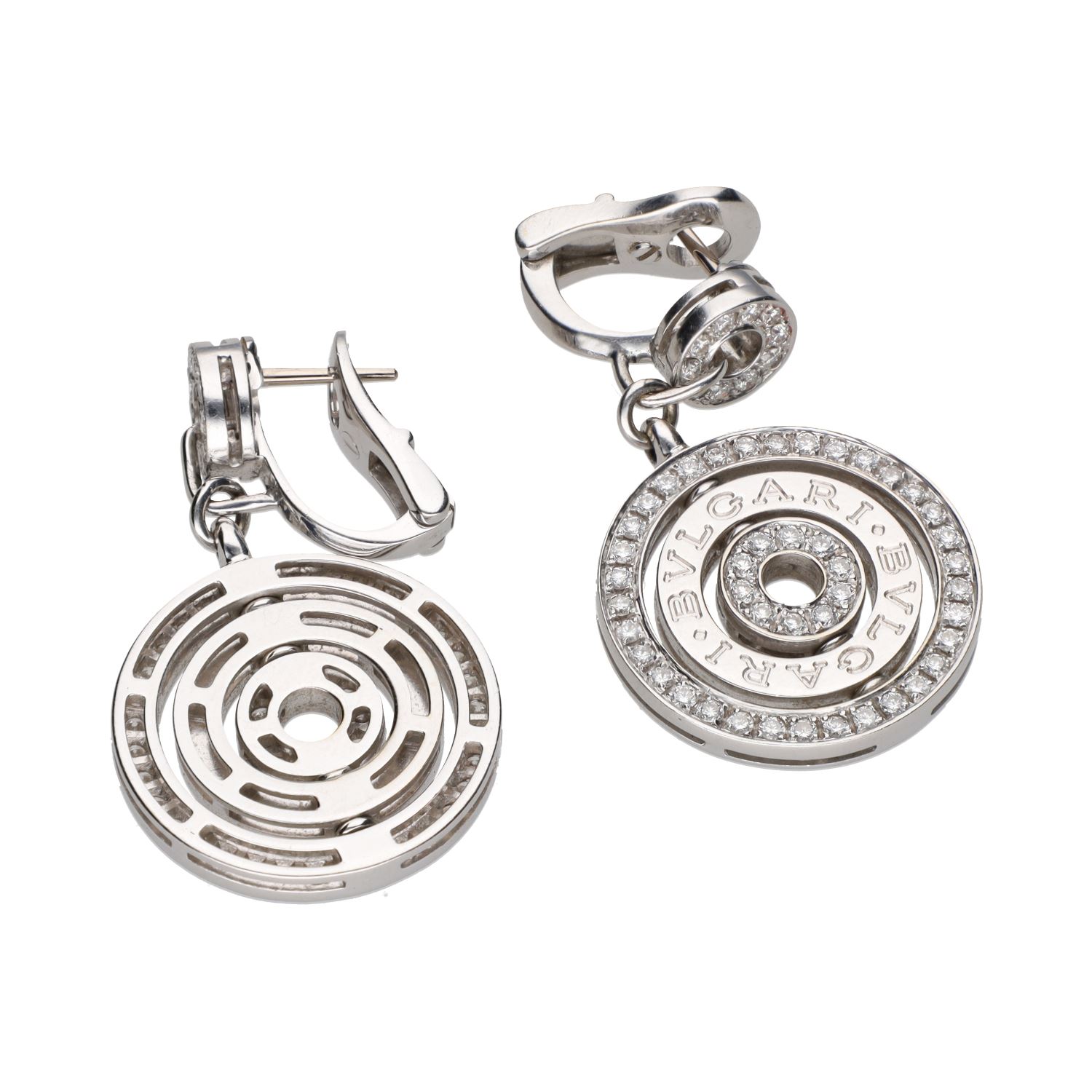 Pendientes astrale de bulgari en oro blanco con brillantes.
