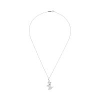 Collar tiffany & co. Realizado en oro blanco con colgante de perro en platino con esmeraldas y brillantes.
