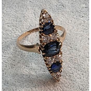 ANILLOS / SORTIJAS<BR>SORTIJA LANZADERA EN ORO AMARILLO CON ... · ref.: (LMX)