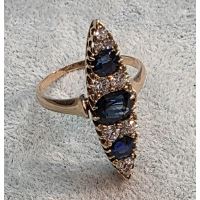 ANILLOS / SORTIJAS<BR>SORTIJA LANZADERA EN ORO AMARILLO CON ...