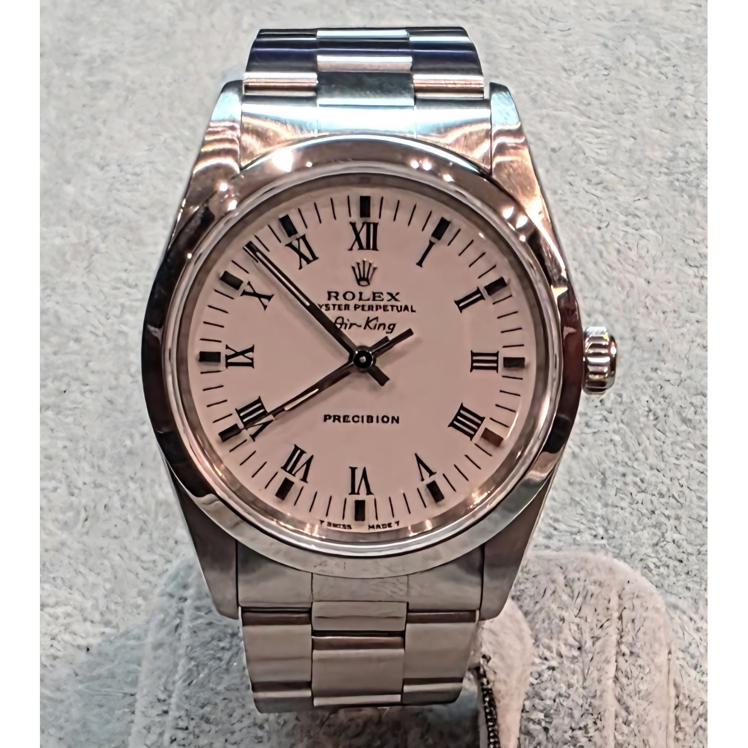 Air-king acero esfera blanca 34mm.   